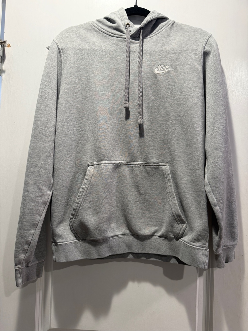Nike Light Grey Pullover Hoodie with Embroidered Logo